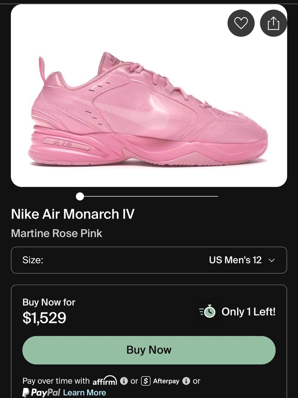 Nike Air Monarch IV
Martine Rose Pink